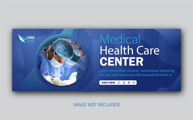 Centro de saúde médico design de modelo de capa do facebook médico design de postagem de banner