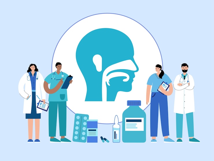 Vetor centro médico de otorrinolaringologia