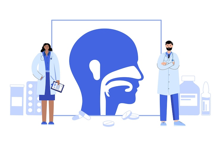 Vetor centro médico de otorrinolaringologia