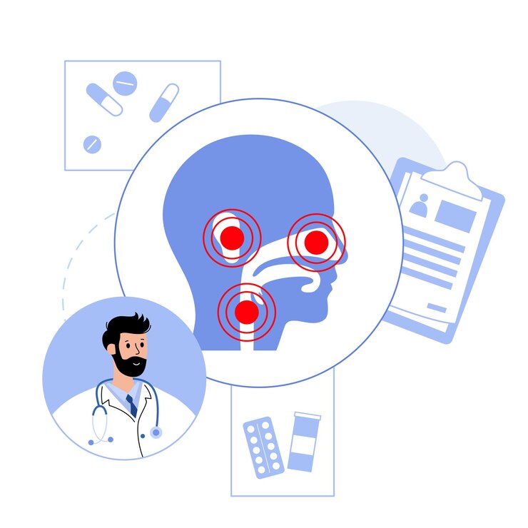 Vetor centro médico de otorrinolaringologia