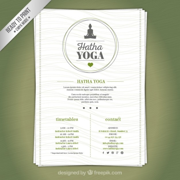 Vetor centro yoga brochura