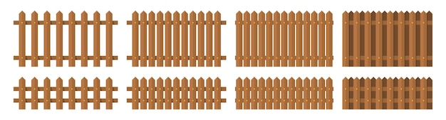 Cerca de ooden em ilustração vetorial de estilo plano isolada em branco