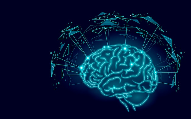 Cérebro humano ativo inteligência artificial próximo nível habilidades menthal homem