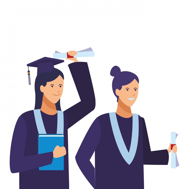 Vetor cerimônia de formatura dos alunos