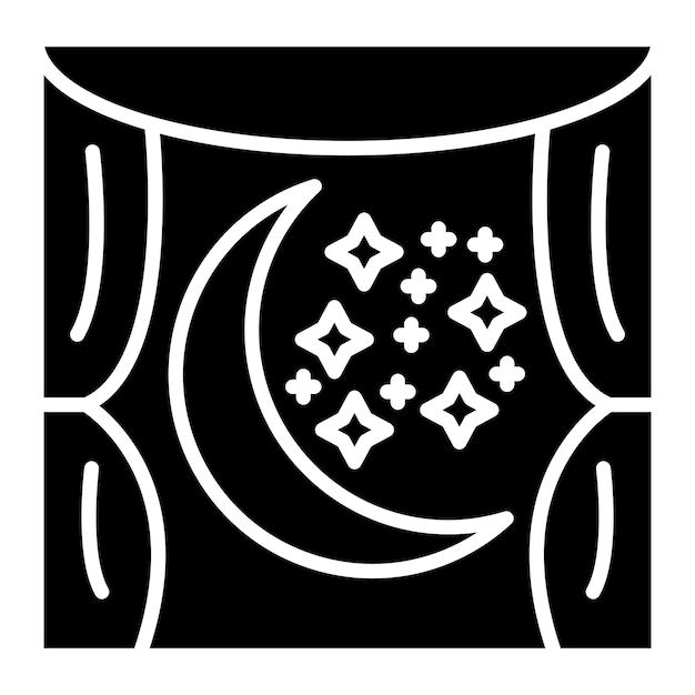 Cerimônia De Visualização Da Lua Glifo Preto Sólido ilustração