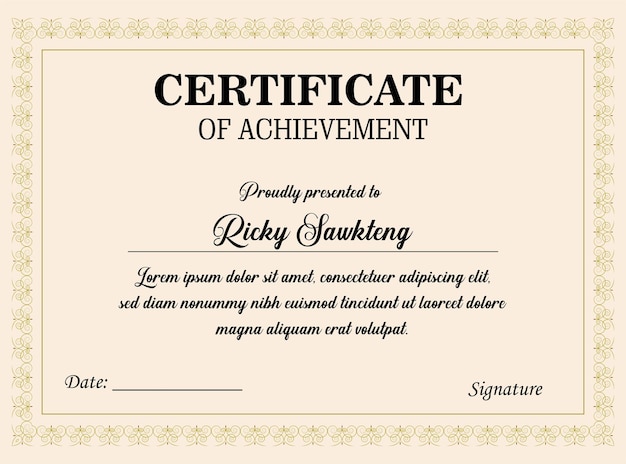 Certificado da realização