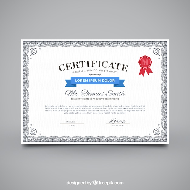 Certificado de apreciação com frame decorativo