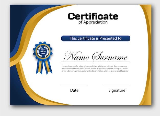 certificado de Apreciação