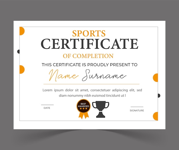 Certificado de conclusão desportiva