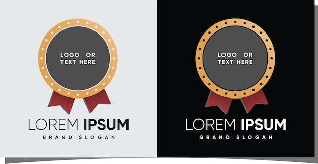 Certificado de medalha logotipo exclusivo com estilo moderno criativo vetor premium