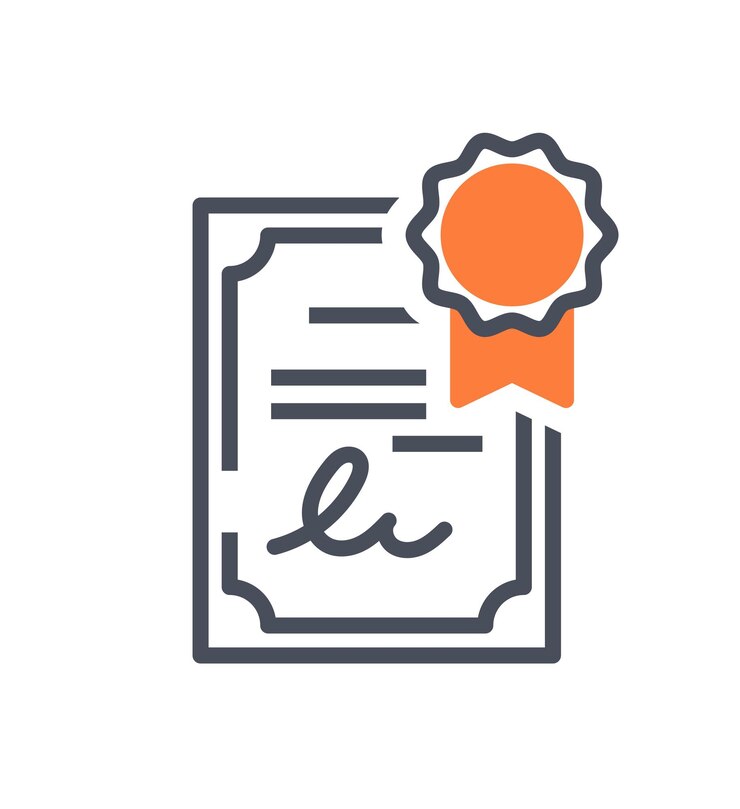 Vetor certificado ícone laranja