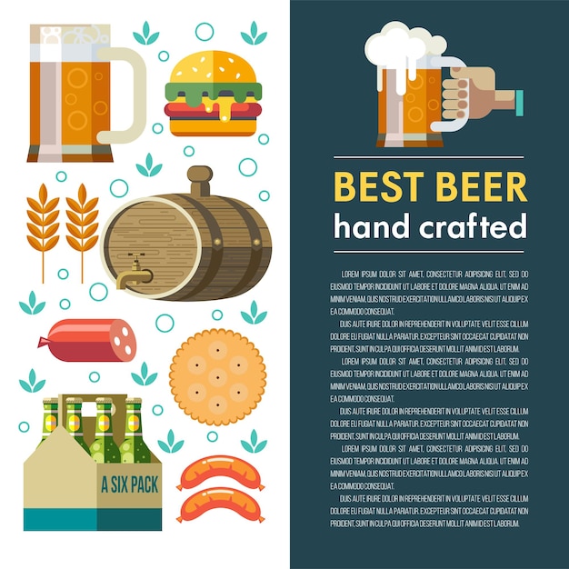 Vetor cerveja clipart e lanches