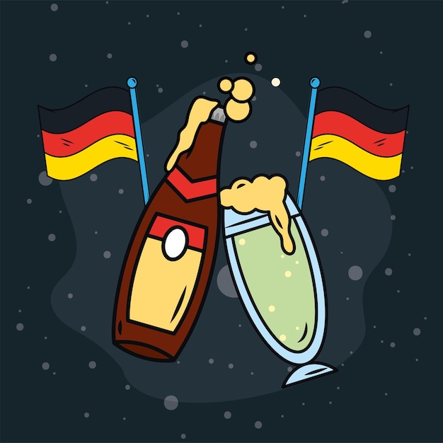 Cerveja e alemanha sinalizam ícones da oktoberfest