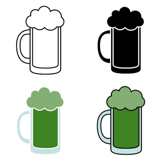 Cerveja em estilo plano isolado