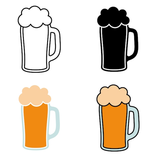 Cerveja em estilo plano isolado