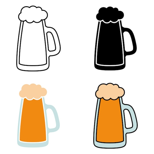 Cerveja em estilo plano isolado