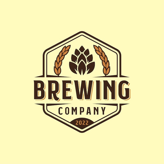 Vetor cervejaria vintage logotipo da empresa de cerveja