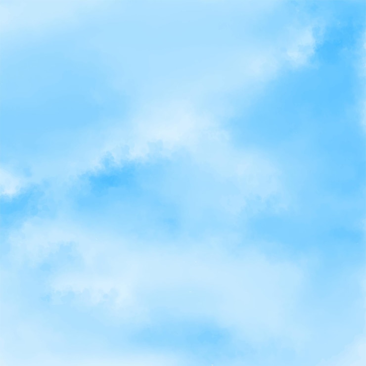 Vetor céu aquarela pintado à mão e nuvens abstratas ilustração vetorial de fundo aquarela