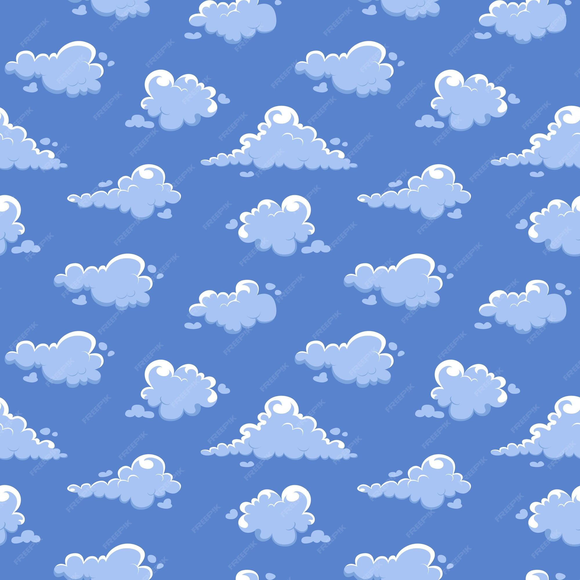 Ilustração Vetorial De Um Padrão Sem Emenda De Nuvens Brancas