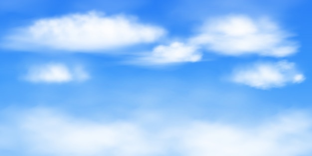 Vetor céu azul, com, nuvens brancas