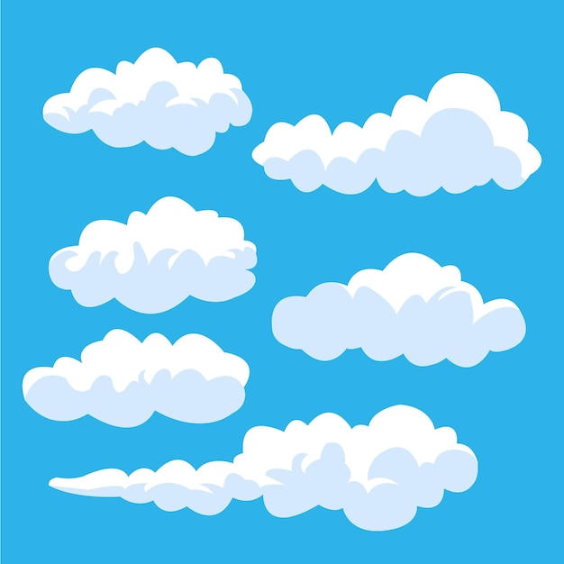 Vetor céu azul com nuvens
