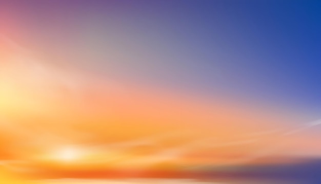 Céu do pôr do sol cativante com tons de laranja e azul