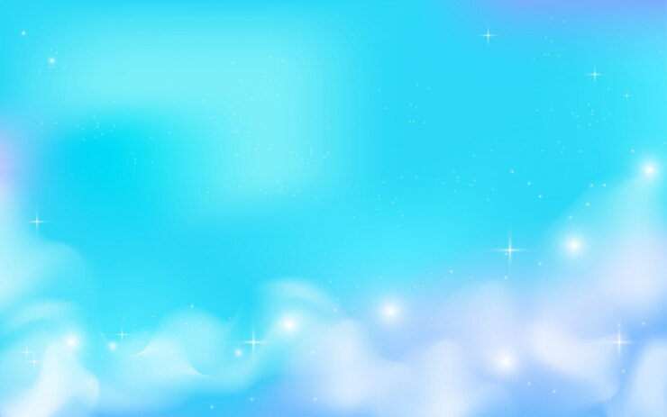 Céu mágico com nuvens e estrelas de fundo