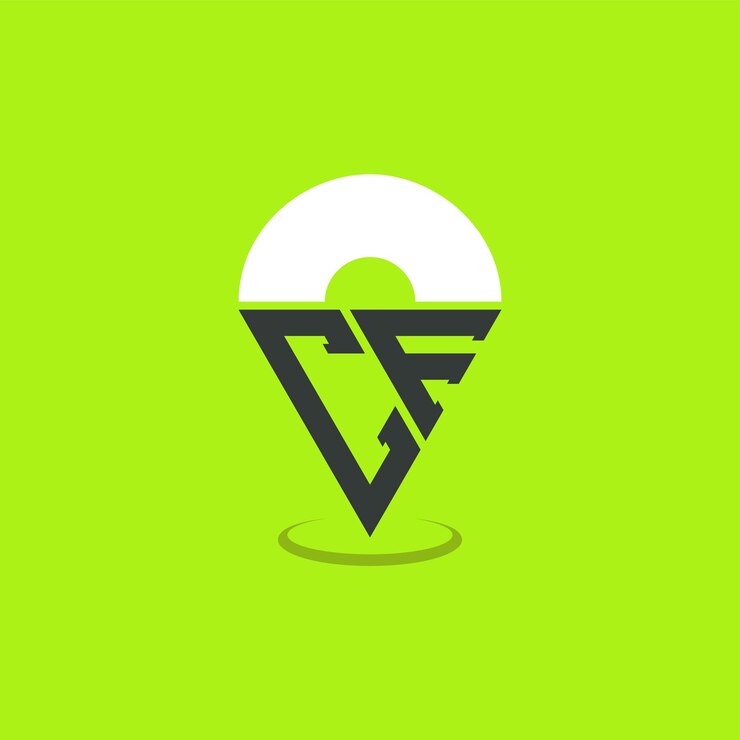 Vetor cf letter location logo design modern initials cf pinpoint logo para aplicativos de mapa de navegação e negócios baseados em localização