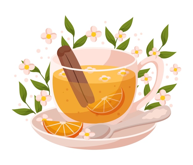 Chá de Laranja e Canela em Taça Deliciosa e Perfumada Bebida que Combina Sabores Cítricos e Canela