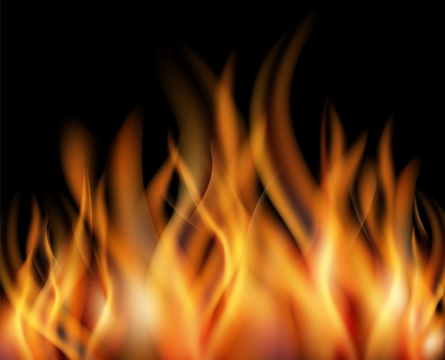 Chama ardente Chama de fogo realista Calor brilhante