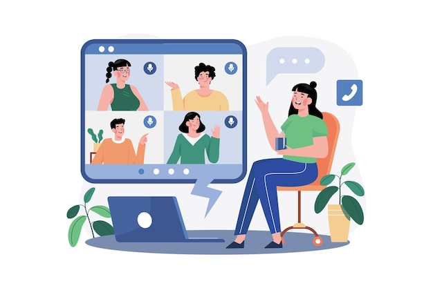 Chamada de vídeo com familiares