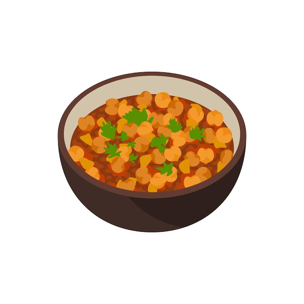 Vetor chana masala ilustração vetorial comida indiana tradicional