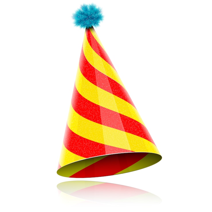 Vetor chapéu brilhante colorido para celebração