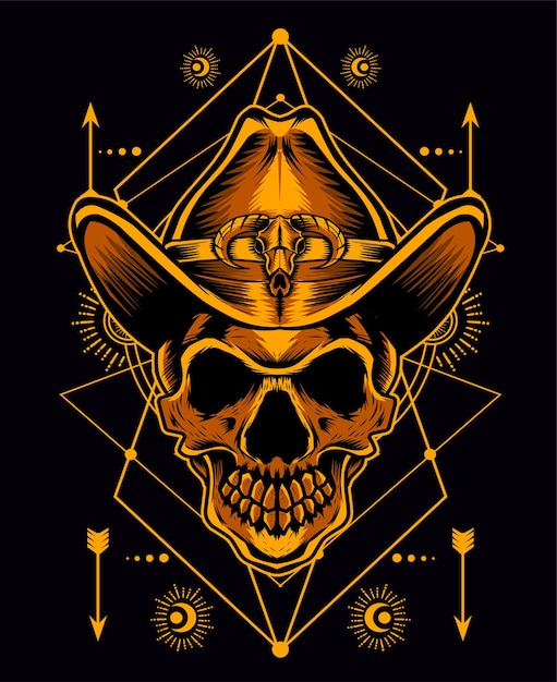chapéu de cowboy caveira