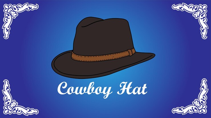 Vetor chapéu de cowboy com fundo azul