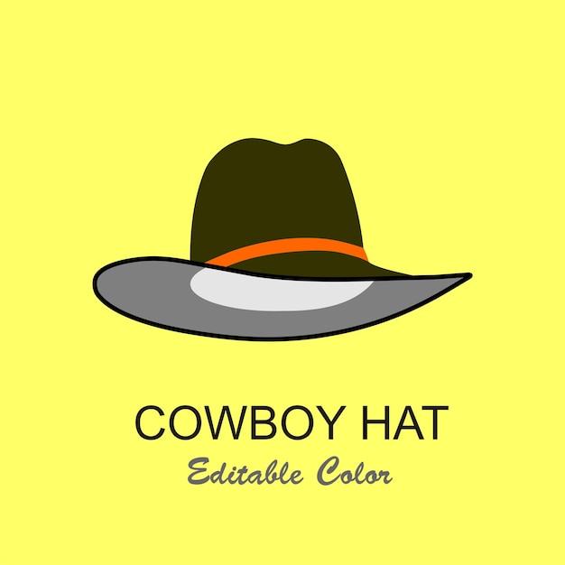 chapéu de cowboy cor ilustração vetorial plana editável