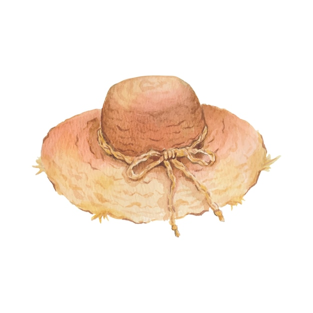 chapéu de palha aquarela