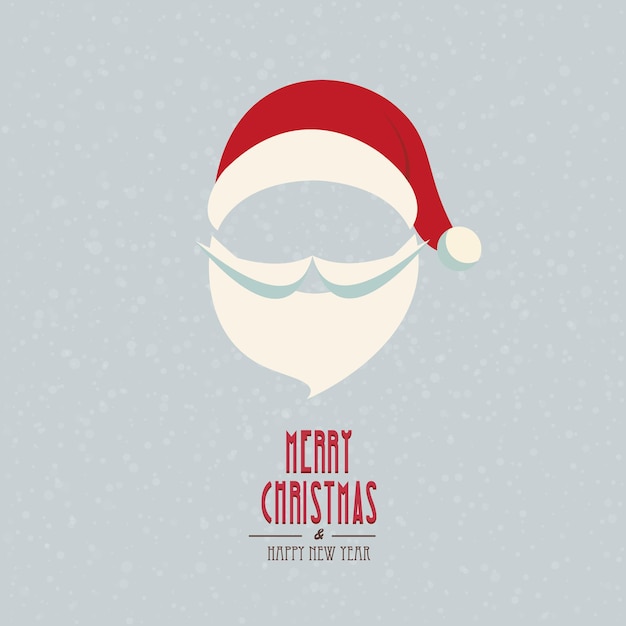 chapéu de Papai Noel e barba fundo de inverno nevado