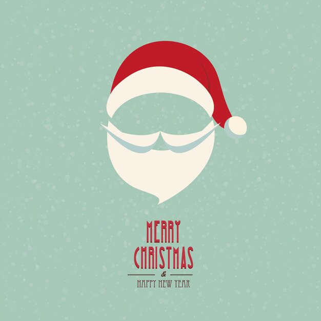 chapéu de Papai Noel e barba fundo de inverno nevado