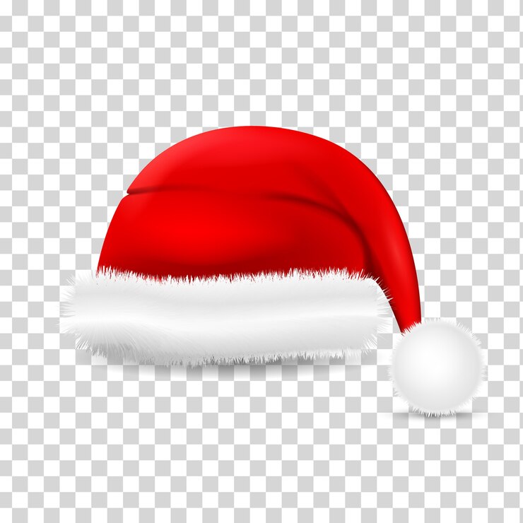 Vetor chapéu de papai noel realista. boné natalino do papai noel