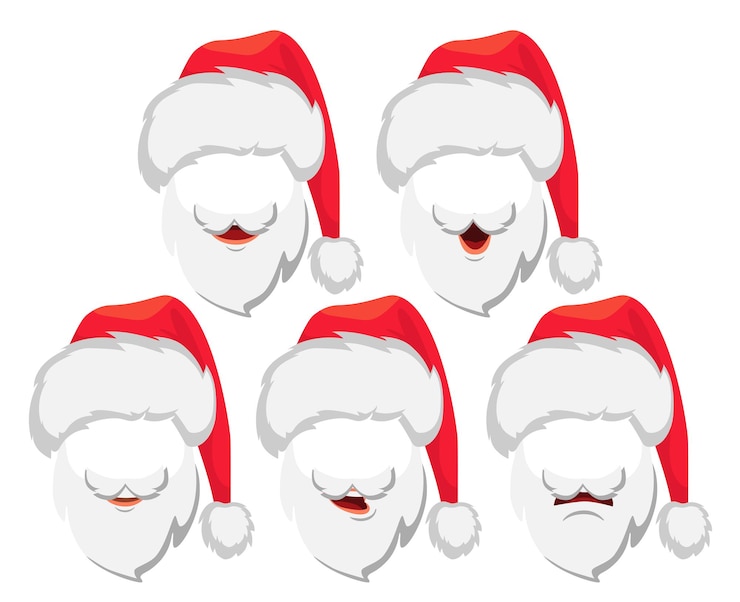 Vetor chapéu e barba de papai noel. ilustração vetorial de papai noel