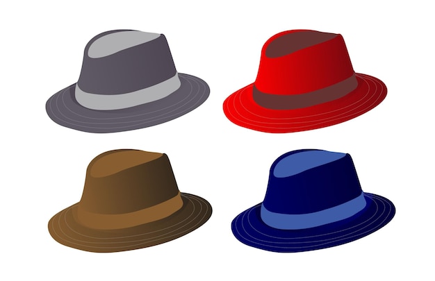 Vetor chapéu fedora modelo vetorial de design colorido