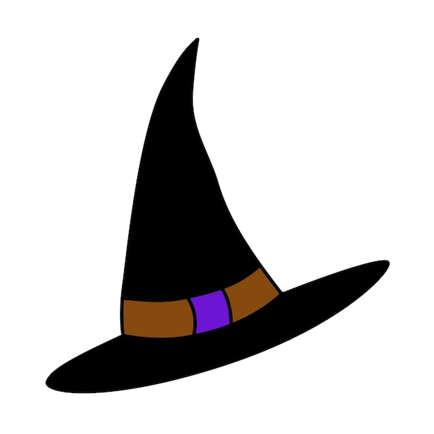 Chapéu mágico de bruxa de elemento de halloween isolado vetorial