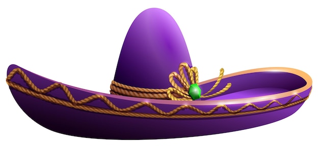Vetor chapéu nacional mexicano sombrero para festa de cinco de mayo