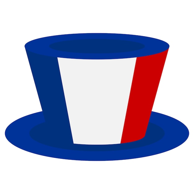 Chapéu ou chapéu de cabeça conceito torre eiffel de paris elementos impressos dia da bastilha símbolo dia nacional