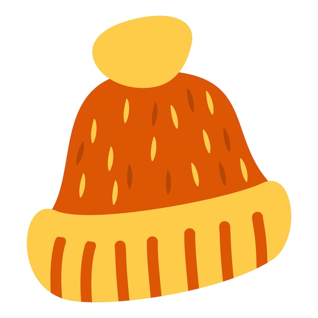 Vetor chapéu quente de outono com pompom chapéu de inverno