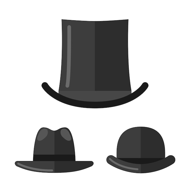 Chapéus retrô masculinos. conjunto de ícones planos