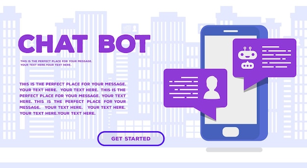 Chat bot conceito página web estilo isométrico de cor moderna para tecnologia de comunicação de serviço móvel conversando programa mensageiro marcando empresa internet empresa ilustração vetorial 10 eps