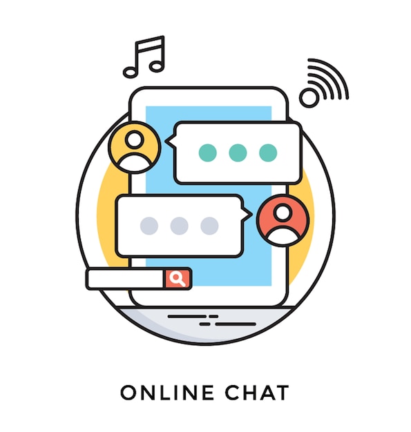 Chat on-line ícone de vetor plano