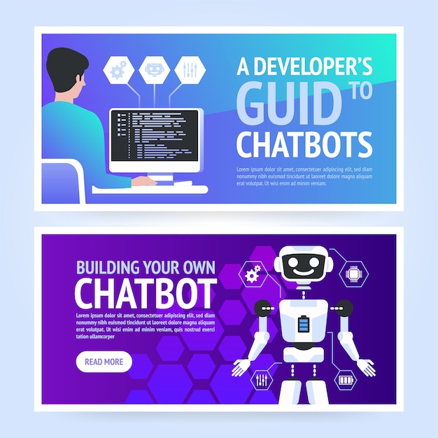 Chatbot modelo de banner comercial horizontal